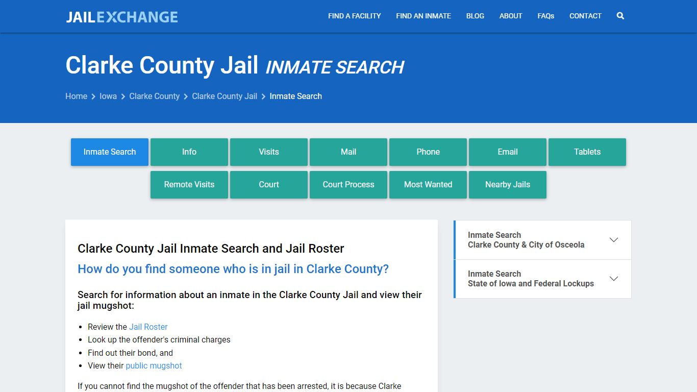 Inmate Search: Roster & Mugshots - Clarke County Jail, IA